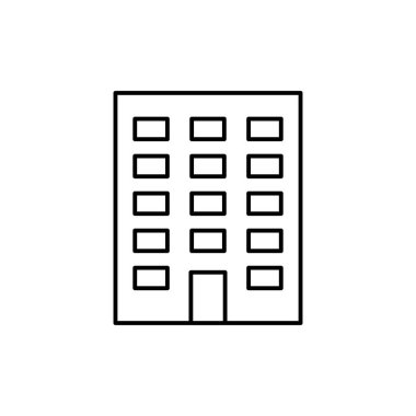  Bina çizgisi simgesi. Evin doğrusal sembolü. Ev çizgisi tabelası. Vektör beyazda izole edildi