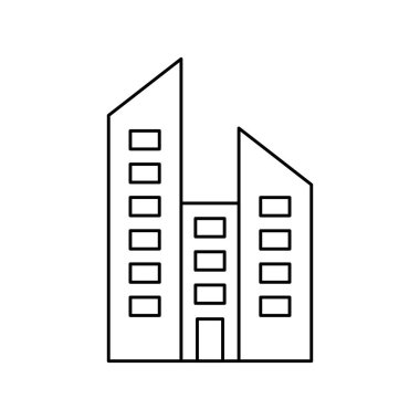  Bina çizgisi simgesi. Evin doğrusal sembolü. Ev çizgisi tabelası. Vektör beyazda izole edildi