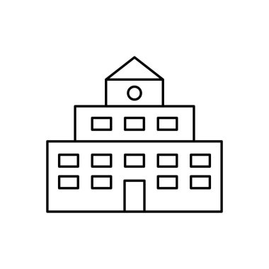  Bina çizgisi simgesi. Evin doğrusal sembolü. Ev çizgisi tabelası. Vektör beyazda izole edildi