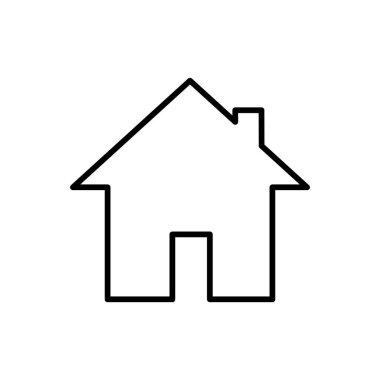 Ev çizgisi simgesi. Taslak sembol oluşturuluyor. Ev çizgisi tabelası. Vektör beyazda izole edildi