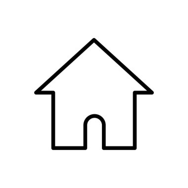 Ev çizgisi simgesi. Taslak sembol oluşturuluyor. Ev çizgisi tabelası. Vektör beyazda izole edildi