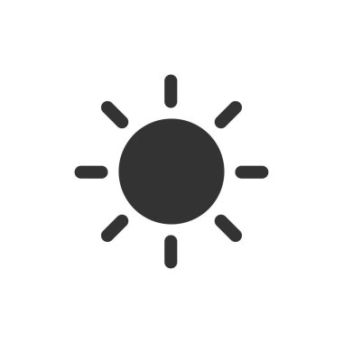  Güneş ikonu. Siyah güneş silueti. Sıcak hava sembolü. Vektör beyazda izole edildi.