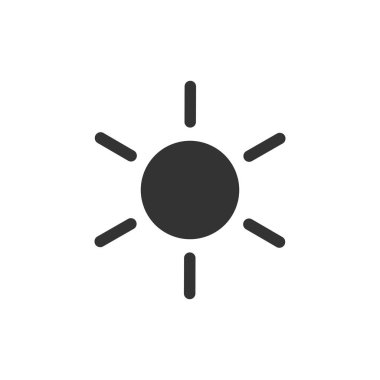  Güneş ikonu. Siyah güneş silueti. Sıcak hava sembolü. Vektör beyazda izole edildi.