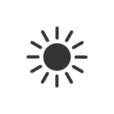  Güneş ikonu. Siyah güneş silueti. Sıcak hava sembolü. Vektör beyazda izole edildi.