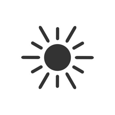  Güneş ikonu. Siyah güneş silueti. Sıcak hava sembolü. Vektör beyazda izole edildi.