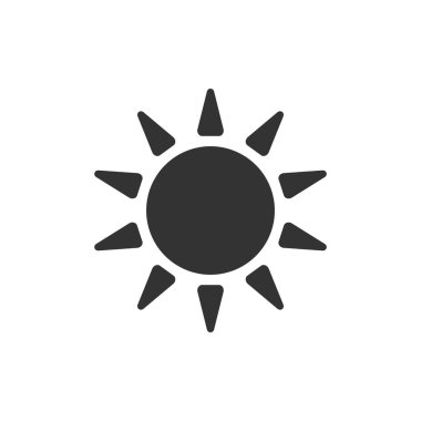  Güneş ikonu. Siyah güneş silueti. Sıcak hava sembolü. Vektör beyazda izole edildi.