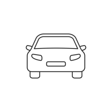 Araba çizgisi simgesi. Siyah otomobil tabelası. Araç ana hatları sembolü. Vektör beyazda izole edildi