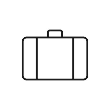 Bavul hattı simgesi. Seyahat bagajı ana hat sembolü. Vektör beyazda izole edildi.