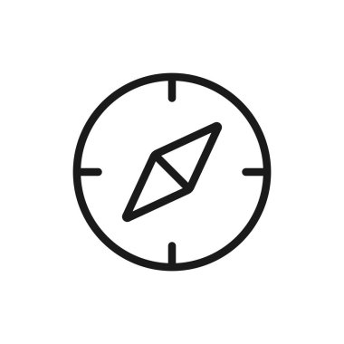 Pusula çizgisi simgesi. Navigasyon ekipmanı sembolü. Vektör illüstrasyonu beyazda izole edildi