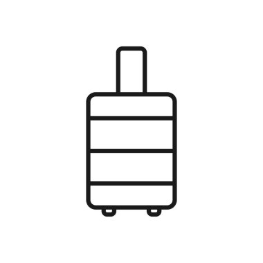 Bavul hattı simgesi. Seyahat bagajı ana hat sembolü. Vektör beyazda izole edildi.
