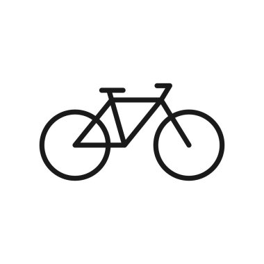 Bisiklet ikonu. Bisiklet sembolü. Vektör illüstrasyonu beyazda izole edildi