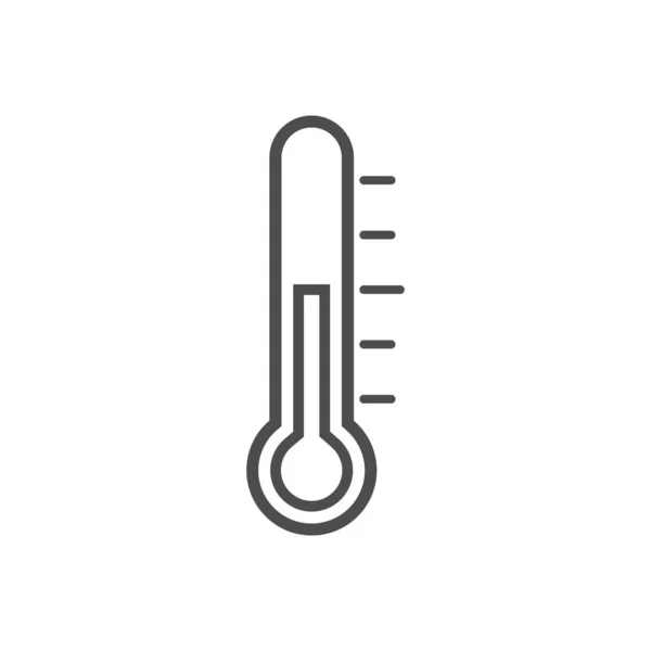 Thermometer Line Icon Measurement Outline Instrument Weather Thermometer Black Silhouette — Stock Vector