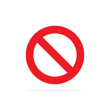 Sembol simgesi yok. İçki yasağı kırmızı dur işareti. Giriş yok. Piktograma izin yok. Vektör beyazda izole edildi. 