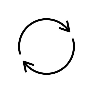 Ok simgesini yeniden yükle. Okları geri dönüştür işareti. Sembolü tazele. Vektör beyazda izole edildi