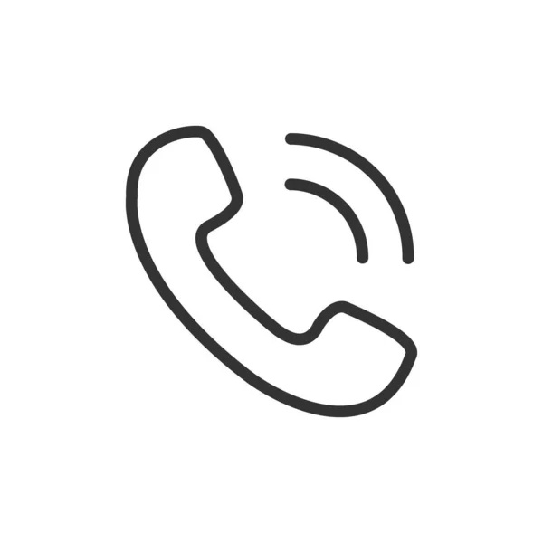 Значок Звонка Черный Контур Старого Символа Телефона Вектор Изолирован Белом — стоковый вектор