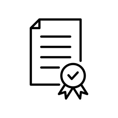 İşaretleme satırı belge simgesini kontrol et. Doğrulanmış bilgi. Kalite kontrol konsepti. Doğrusal sembolü onayla. Vektör illüstrasyonunu kontrol et. Beyazda izole edilmiş.