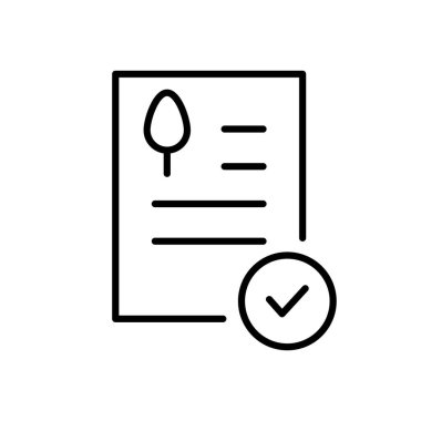 İşaretli bahçe belgesi. ECO hattı belgesini onayla. Geçerli ekoloji bilgisi. Vektör beyazda izole edildi