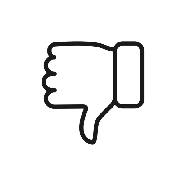 Thumb Icon Hate Disagree Outline Symbol Disapproval Arm Line Gesture — Stock Vector