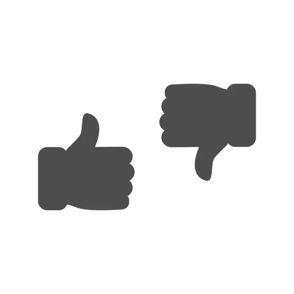 Thumbs Thumbs Icon Dislike Black Silhouette Sign Disagree Agree Outline — Stock Vector