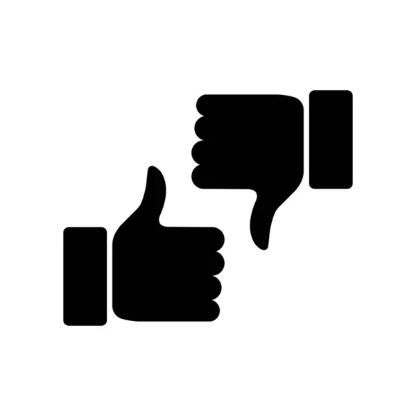 Thumbs Thumbs Icon Dislike Black Silhouette Sign Disagree Agree Outline — Stock Vector