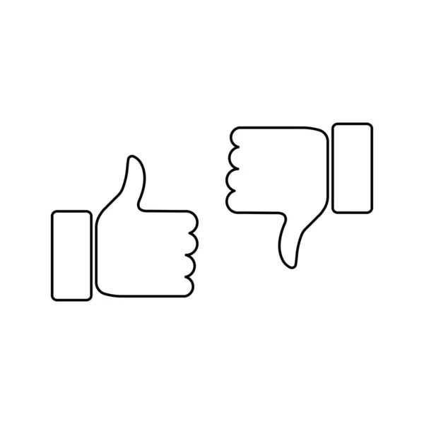 Thumbs Thumbs Icon Dislike Line Sign Disagree Agree Outline Symbol — Stock Vector