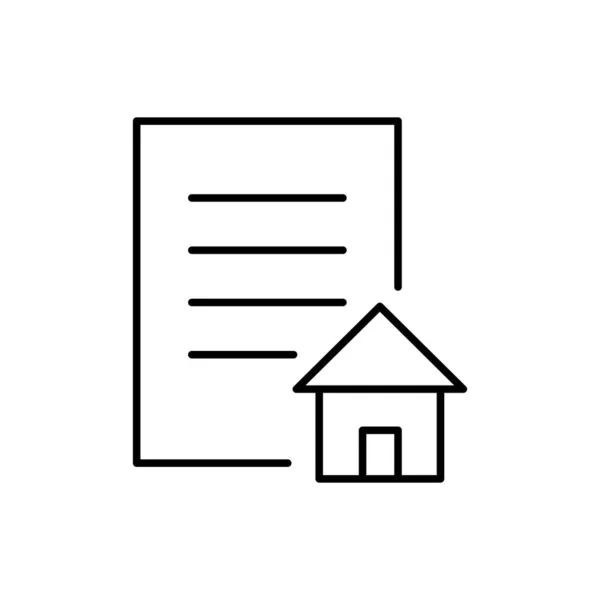 Документ Изображением Контура Дома Документы Недвижимости Информация Контракте Недвижимостью Концепция — стоковый вектор