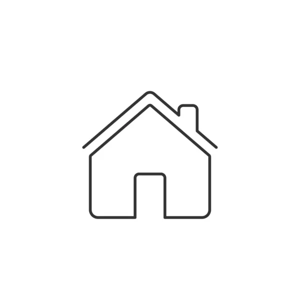 Ikona Obrysu Domu Stavební Symbol Domovská Značka Vektor Izolovaný Bílém — Stockový vektor