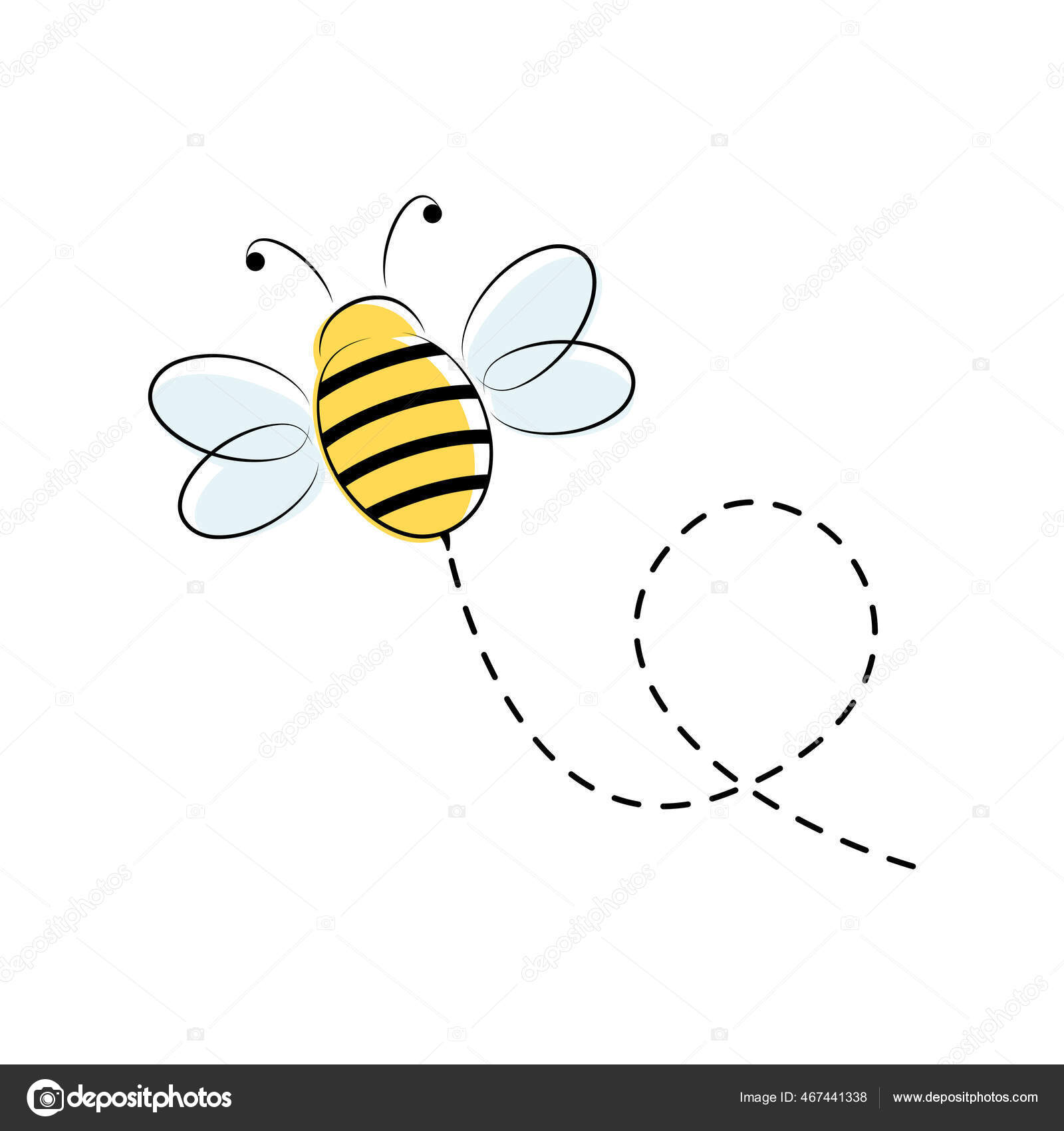 Desenho de abelha voadora simples desenho vetorial abelha isolada