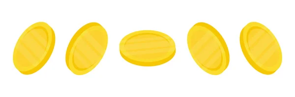 Ισομετρικά Χρυσά Νομίσματα Σύμβολο Χρημάτων Έννοια Πλούτου Εικονογράφηση Διανύσματος Απομονωμένη — Διανυσματικό Αρχείο