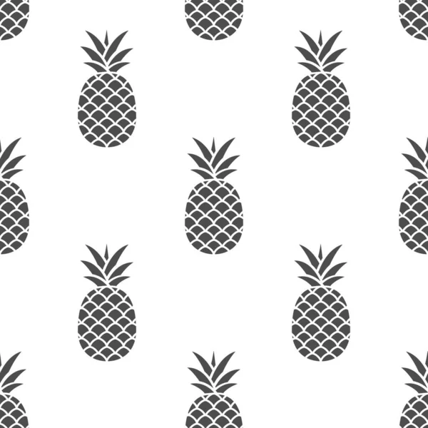 Seamless Pineapple Pattern Summer Sweet Background Vector Illustration White — Stock Vector