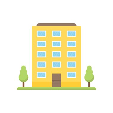 Düz simge oluşturuluyor. Modern ev ve gayrimenkul sembolü. Özel mülk tabelası. Vektör beyazda izole edildi