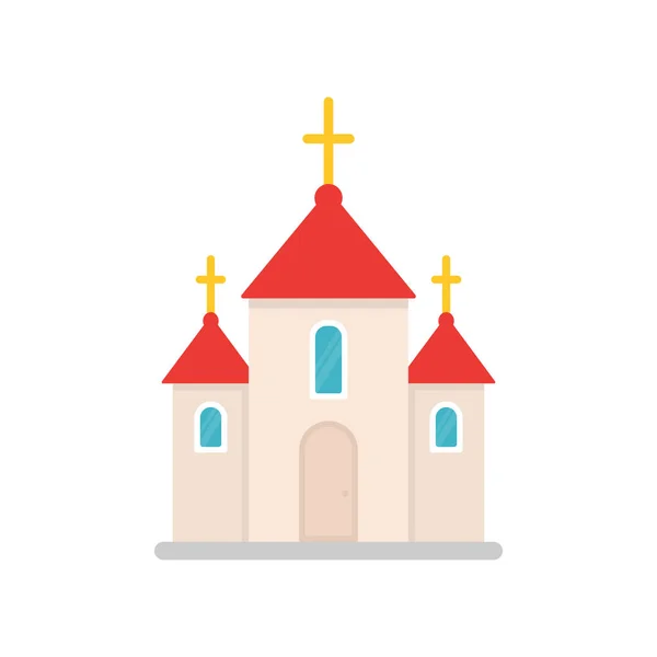 Icono Plano Iglesia Iglesia Símbolo Colorido Edificio Del Lugar Santo — Archivo Imágenes Vectoriales