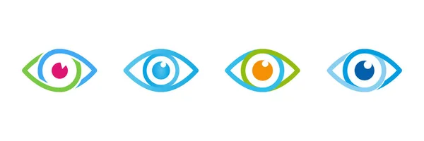 Набір Піктограм Очей Колекція Символів Очей Векторні Ілюстрації Ізольовані Білому — стоковий вектор