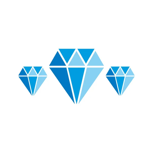 Алмазний Синій Набір Піктограм Символ Ювелірних Виробів Знак Форми Крісталу — стоковий вектор