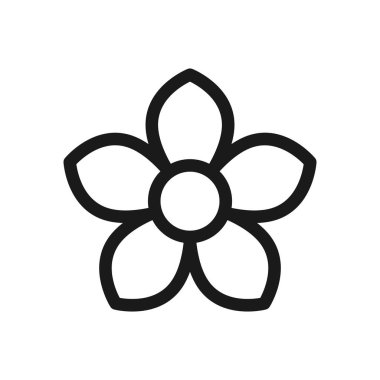 Çiçek çizgisi simgesi. Modaya uygun çiçek sembolü. Güzel doğrusal bitki. Vektör beyazda izole edildi.