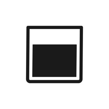 Su camı ikonu. Kokteyl içeceği sembolü. Siyah içecek silueti. Beyaz arkaplanda izole edilmiş vektör