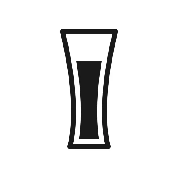 水杯图标 鸡尾酒尾酒的象征 黑色饮料的轮廓 在白色背景上孤立的病媒 — 图库矢量图片