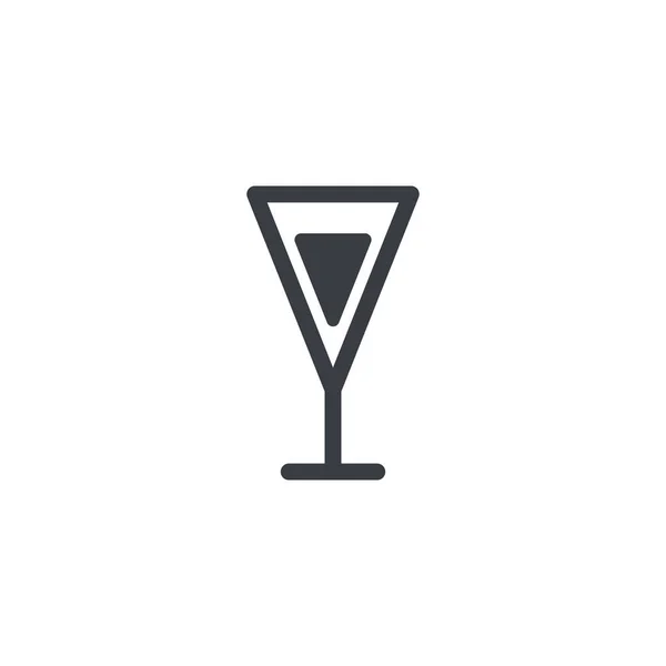 Icona Vetro Simbolo Del Cocktail Pittogramma Vetro Vino Silhouette Bevanda — Vettoriale Stock