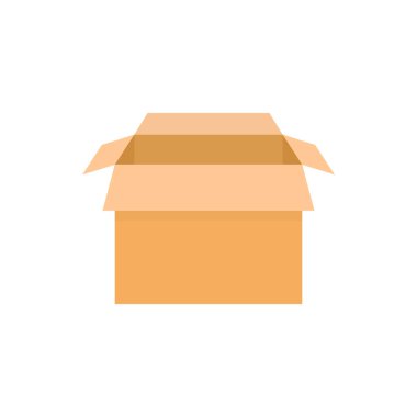 Teslimat kutusunu aç Kutu kutusu elemanı. Ambalaj kutusu sembolü. Karton izometrik simge. Vektör beyazda izole edildi