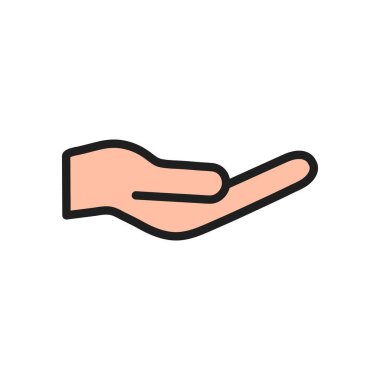 El hareketi ikonu. El işareti veriyorum. Kol silueti. Vektör illüstrasyonu beyazda izole edildi.