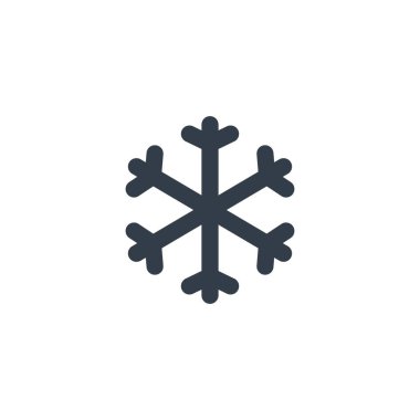 Kar Tanesi siyah ikonu. Kış kar unsuru. Vektör beyazda izole edildi