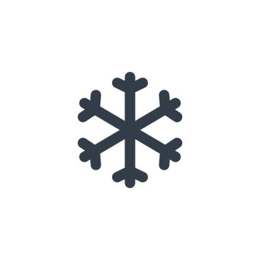 Kar Tanesi siyah ikonu. Kış kar unsuru. Vektör beyazda izole edildi