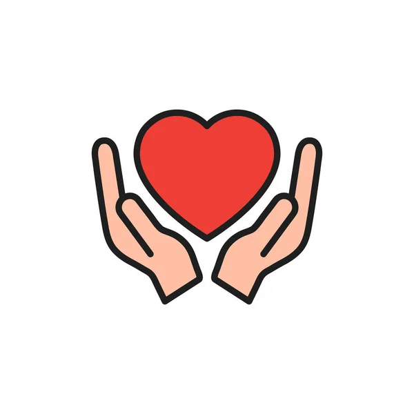 Heart Hand Icon Assistance Support Symbol Voluntary Sign Vector Isolated — Stockový vektor