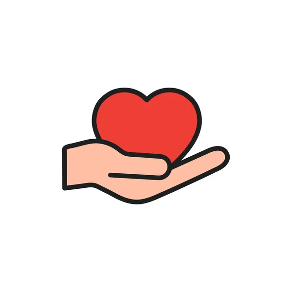 Heart Hand Icon Assistance Support Symbol Voluntary Sign Vector Isolated — Stockový vektor