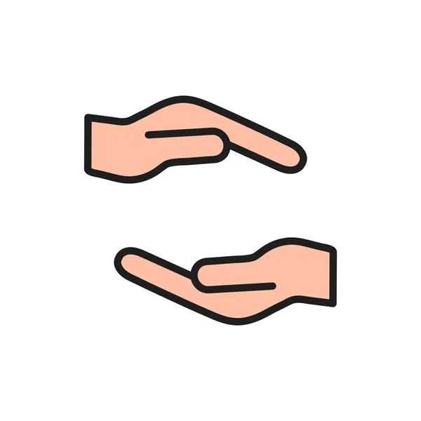 Hand Gesture Icon Giving Hand Sign Arm Silhouette Vector Illustration — Διανυσματικό Αρχείο