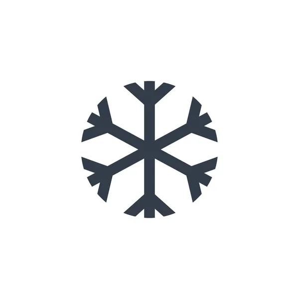 Sneeuwvlok Zwart Pictogram Wintersneeuw Element Vector Geïsoleerd Wit — Stockvector