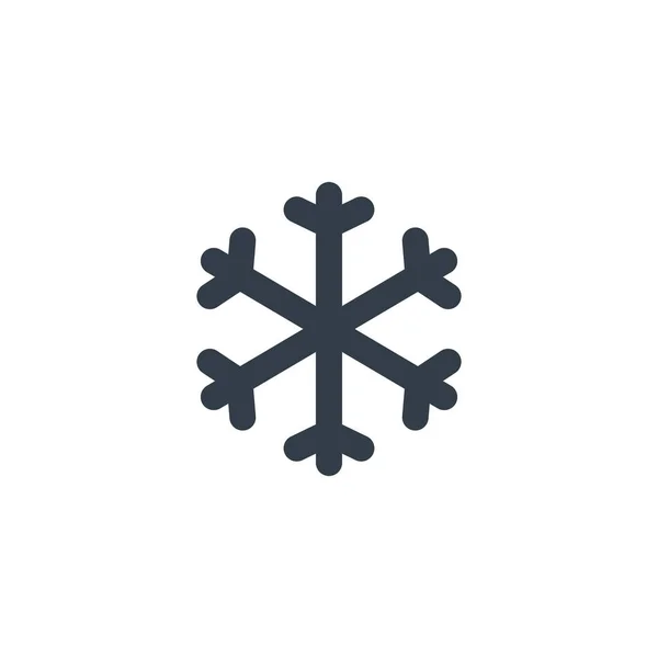 Snowflake Black Icon Winter Snow Element Vector Isolated White — ストックベクタ