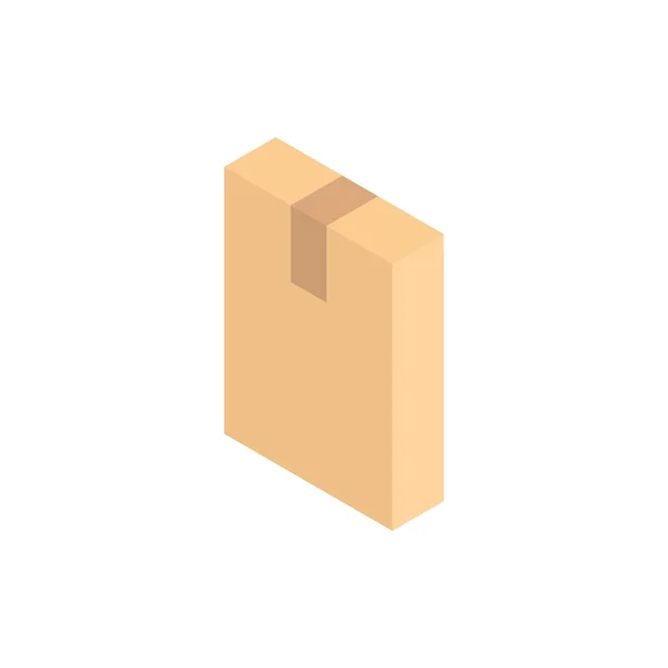Cardboard Box Isometric Style Carton Packaging Closed Container Vector Isolated — Image vectorielle