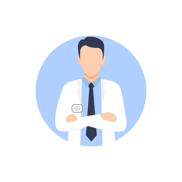 Doctor Flat Character Medical Worker Shape Medical Insurance Concept Vector — Vector de stock