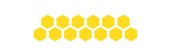 Honeycomb Shape Collection Hexagon Different Elements Set Sweet Food Symbol — Archivo Imágenes Vectoriales